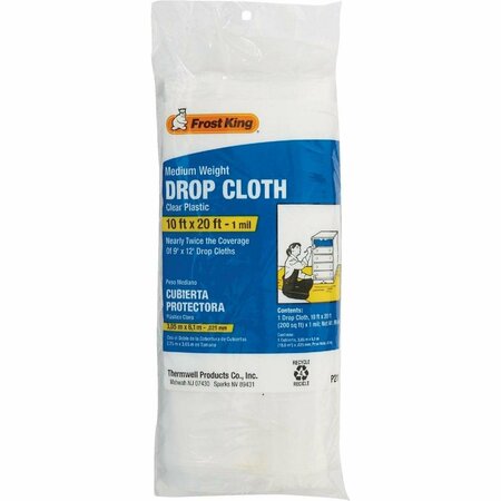 FROST KING Medium Density Polyethylene 10 Ft. x 20 Ft. 1 mil Drop Cloth P211R